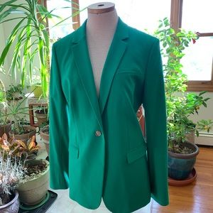Single button green blazer